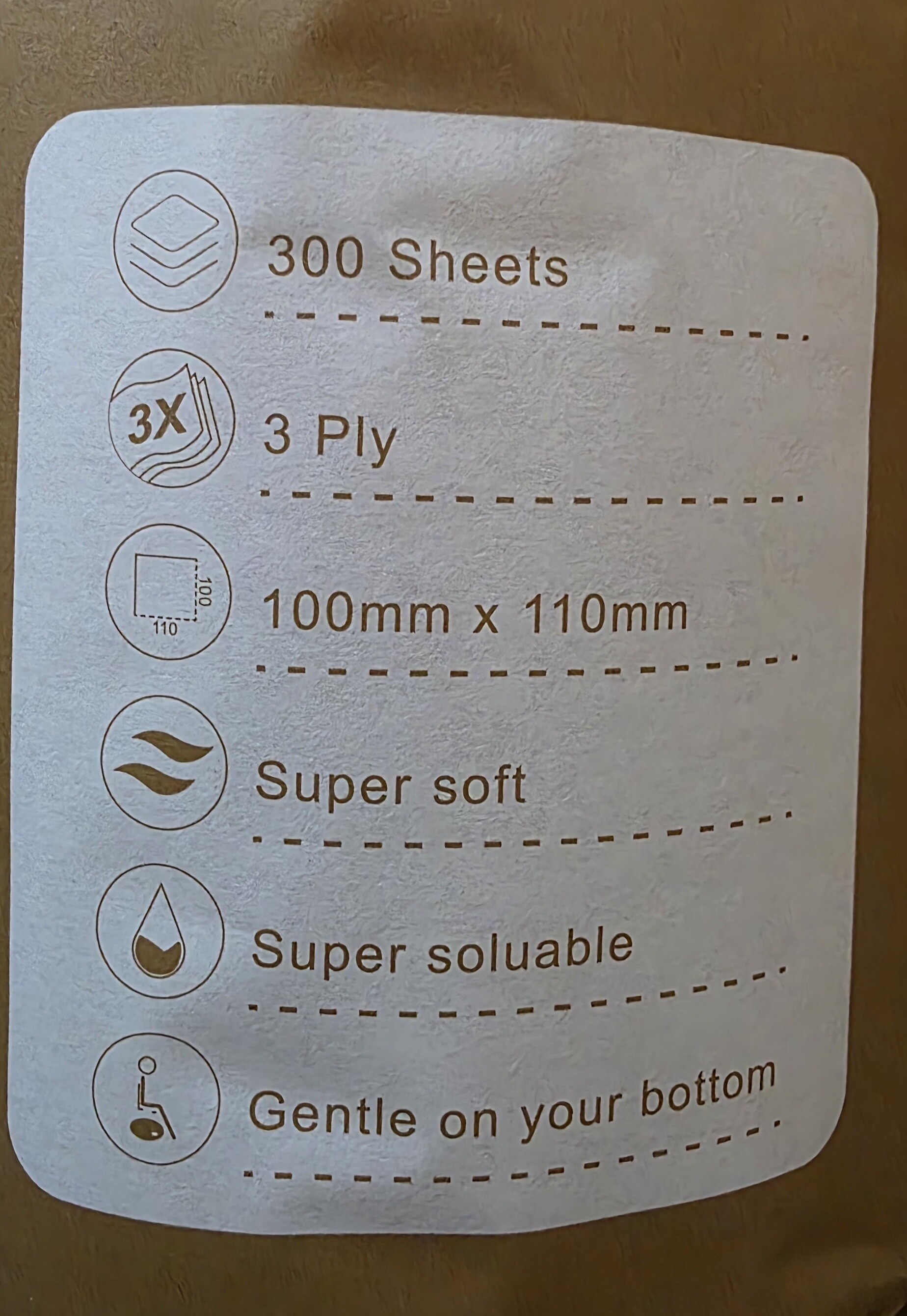 Oobamboo Unbleached Bamboo Toilet Paper 3 ply 300 sheets (1 Roll) 1roll, view 4 of 4