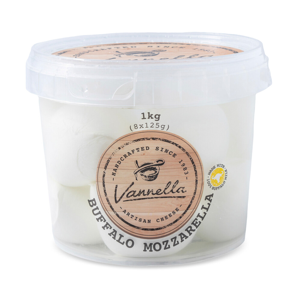 Vannella Cheese Buffalo Mozzarella 8 x 125g (1kg)