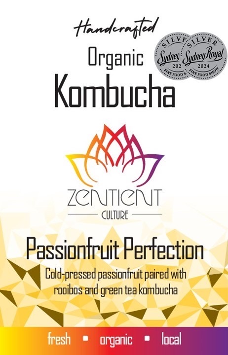 Zentient Culture Passionfruit Perfection Certified Organic Kombucha (Requires Bottle or BYO) 1L